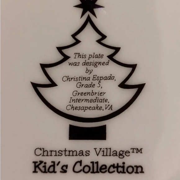 Christmas Village Kid Collection Santa Claus Child Designer Cookie Plate7-1/2" - Picture 3 of 3